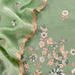 Green Pure Mul Cotton Suit With Flower Embroidery
