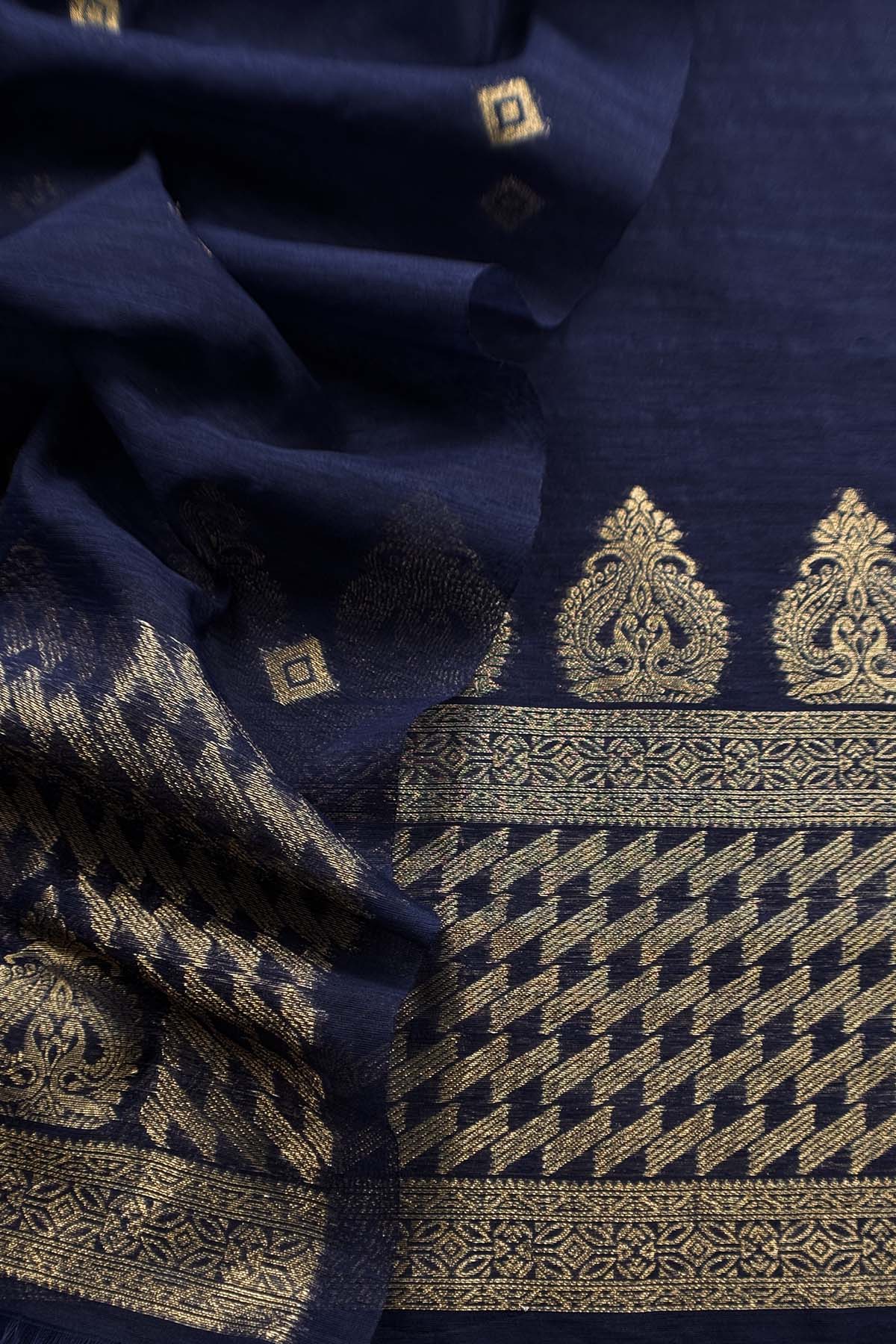 linen chanderi suit with jamdani weaving

