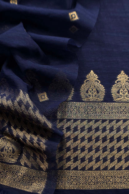 linen chanderi suit with jamdani weaving

