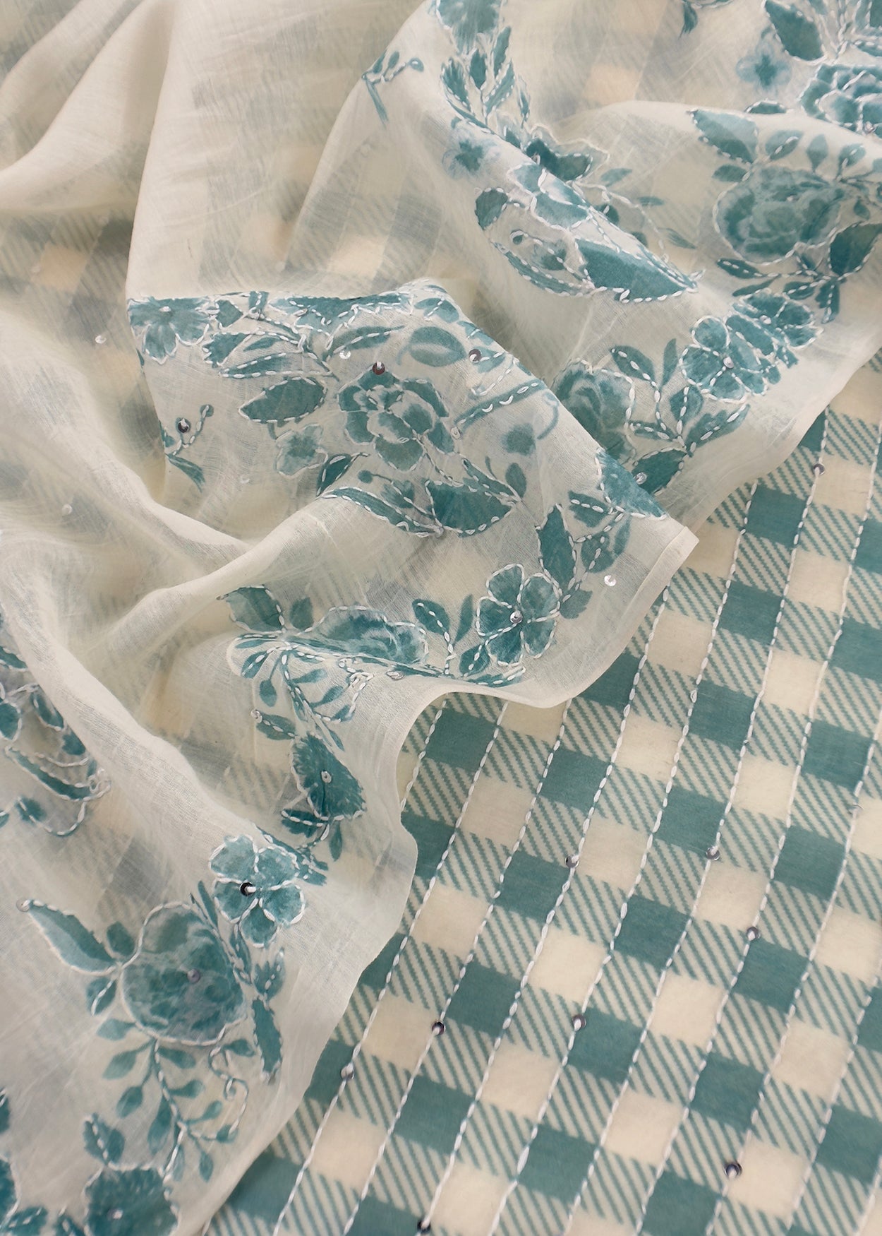 Pure handloom mulmul suit set at the best price

