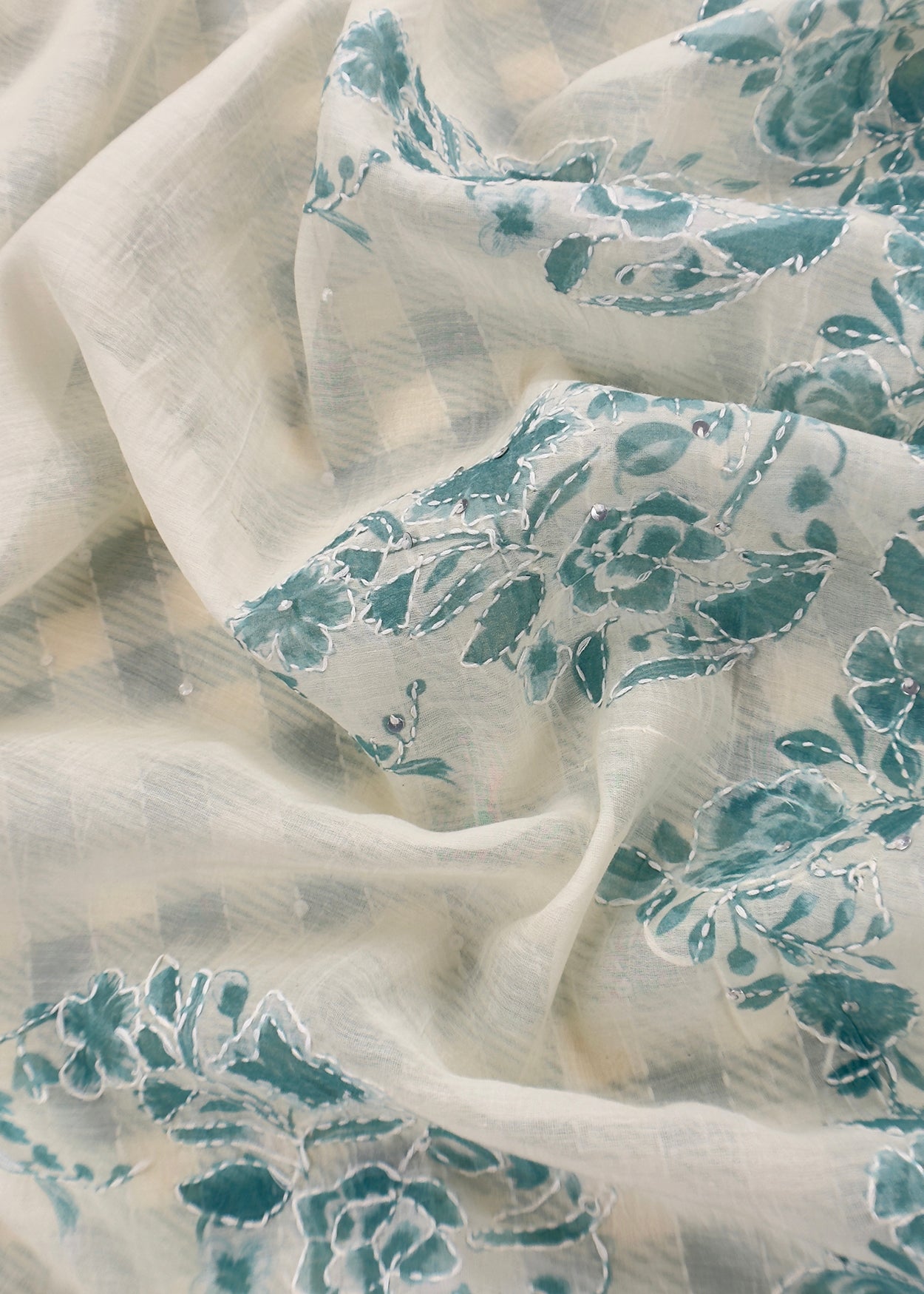 mulmul unstitched suit with dupatta


