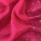 Rose Red Organza Silk Suit Fabric with Parsi Flamingo Embroidery