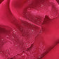 Rose Red Organza Silk Suit Fabric with Parsi Flamingo Embroidery