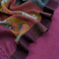Wine Pashmina Unstitched Suits With Kalamkari Dupatta