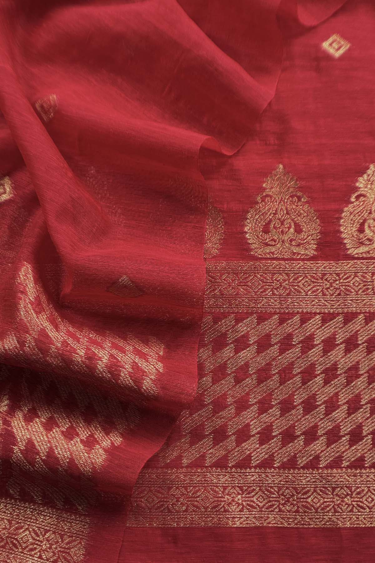 linen chanderi suit with jamdani weaving

