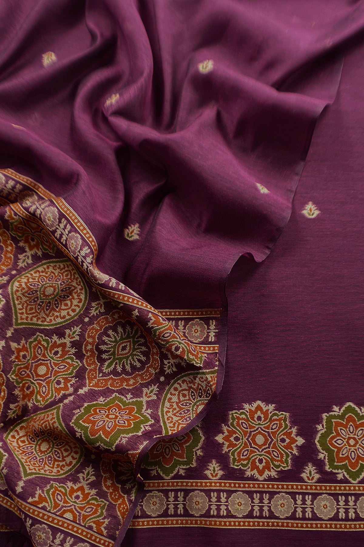 linen chanderi suit with jamdani weaving

