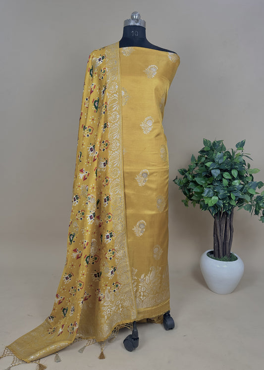 Banarasi unstitched suit with patola dupatta 