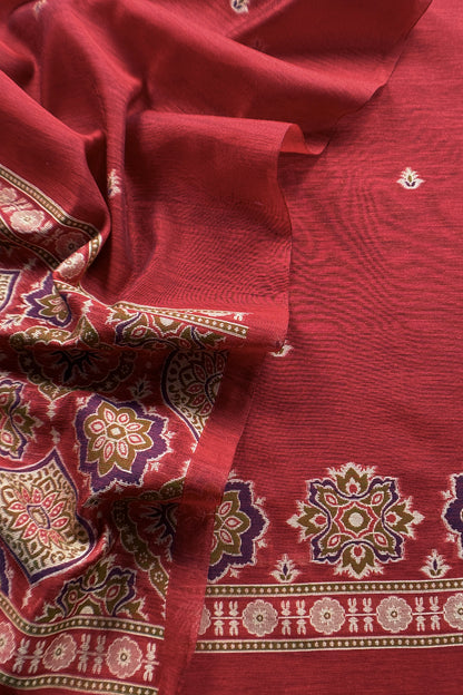 Office wear linen chanderi suit set

