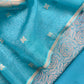 Firozi Banarasi Silk Brocade Suit With Organza Dupatta
