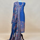 Royal Blue Handloom Silk Suit With Kani Weaving