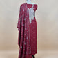 Maroon Merino Wool Unstitched Suit in Aari Embroidery