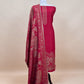 Wine Pure Woolen Suit With Kani Weaving