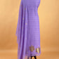 Purple Linen Chanderi Suit With Gold Zari Jamdani Weaving