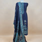 Blue Unstitched Satin Silk Suit With Kani Weaving