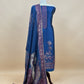 Blue Unstitched Satin Silk Suit With Kani Weaving