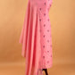 Pink Linen Chanderi Suit With Lotus Jamdani Weaving