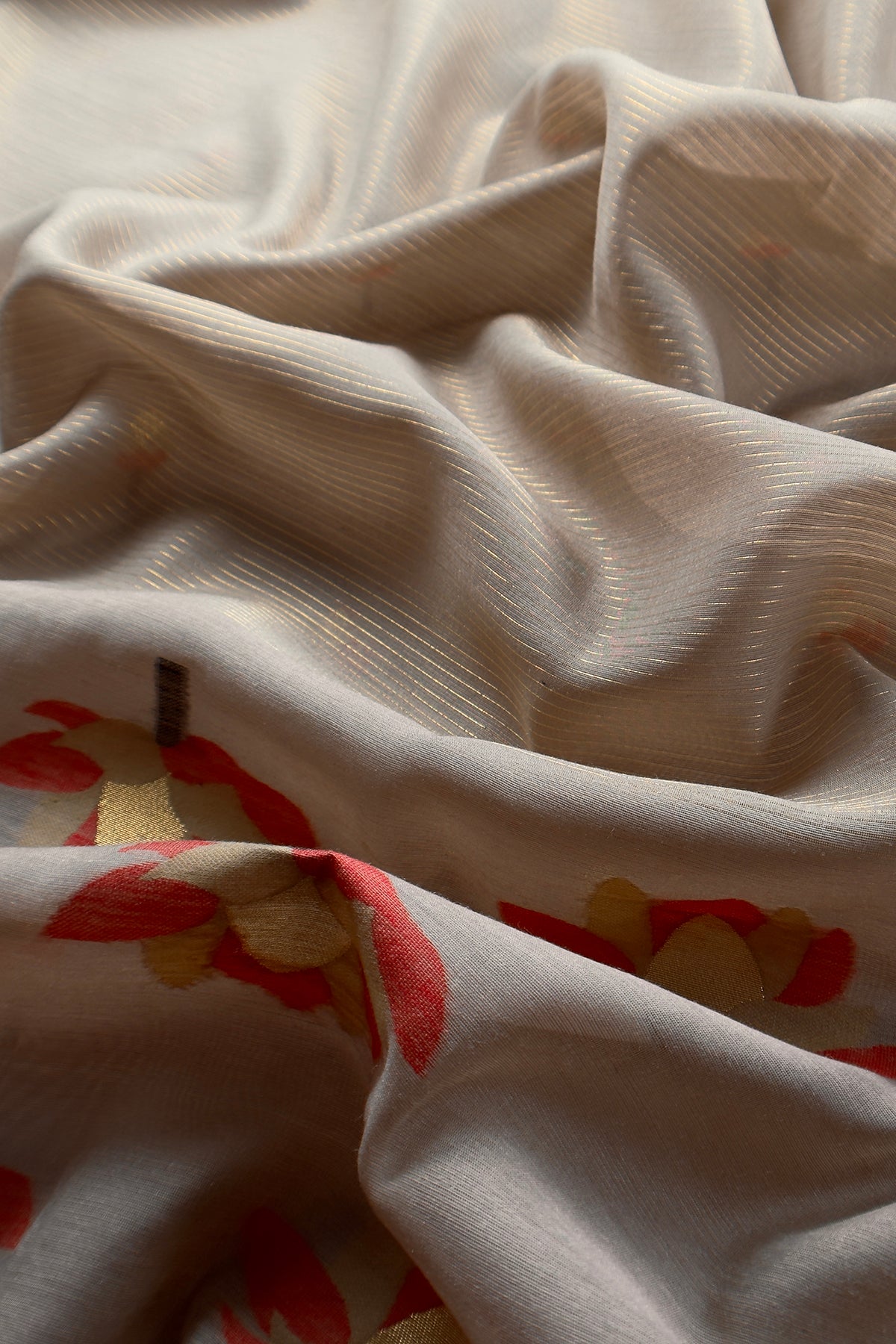 Chikoo Linen Chanderi Suit With Lotus Jamdani Weaving