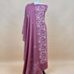 Rouge Pink Pure Merino Wool With Beautiful Zari And Aari Embroidery