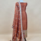 Brown Handloom Self Tissue Silk Suit Fabric With Paithani Weaving