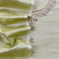 Pastel Green Art Tussar Suit With Cutdana And Sequin Handwork