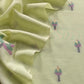 Green Linen Chanderi Suit With Lotus Jamdani Weaving