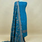 Soot Black Georgette Silk Suit Fabric With Zari Weaving