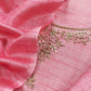 Pink Art Tussar Suit With Cutdana And Sequin Handwork