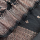 Soot Black Georgette Silk Suit Fabric With Zari Weaving