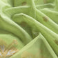 Parrot Green Linen Chanderi Suit With Gold Zari Jamdani Weaving