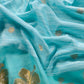 Ice Blue Linen Chanderi Suit With Gold Zari Jamdani Weaving