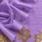 Purple Linen Chanderi Suit With Gold Zari Jamdani Weaving