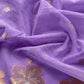 Purple Linen Chanderi Suit With Gold Zari Jamdani Weaving