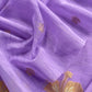 Purple Linen Chanderi Suit With Gold Zari Jamdani Weaving