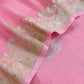 Pink Handloom Linen Silk With Kadwa Weaves