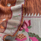 Brown Handloom Self Tissue Silk Suit Fabric With Paithani Weaving