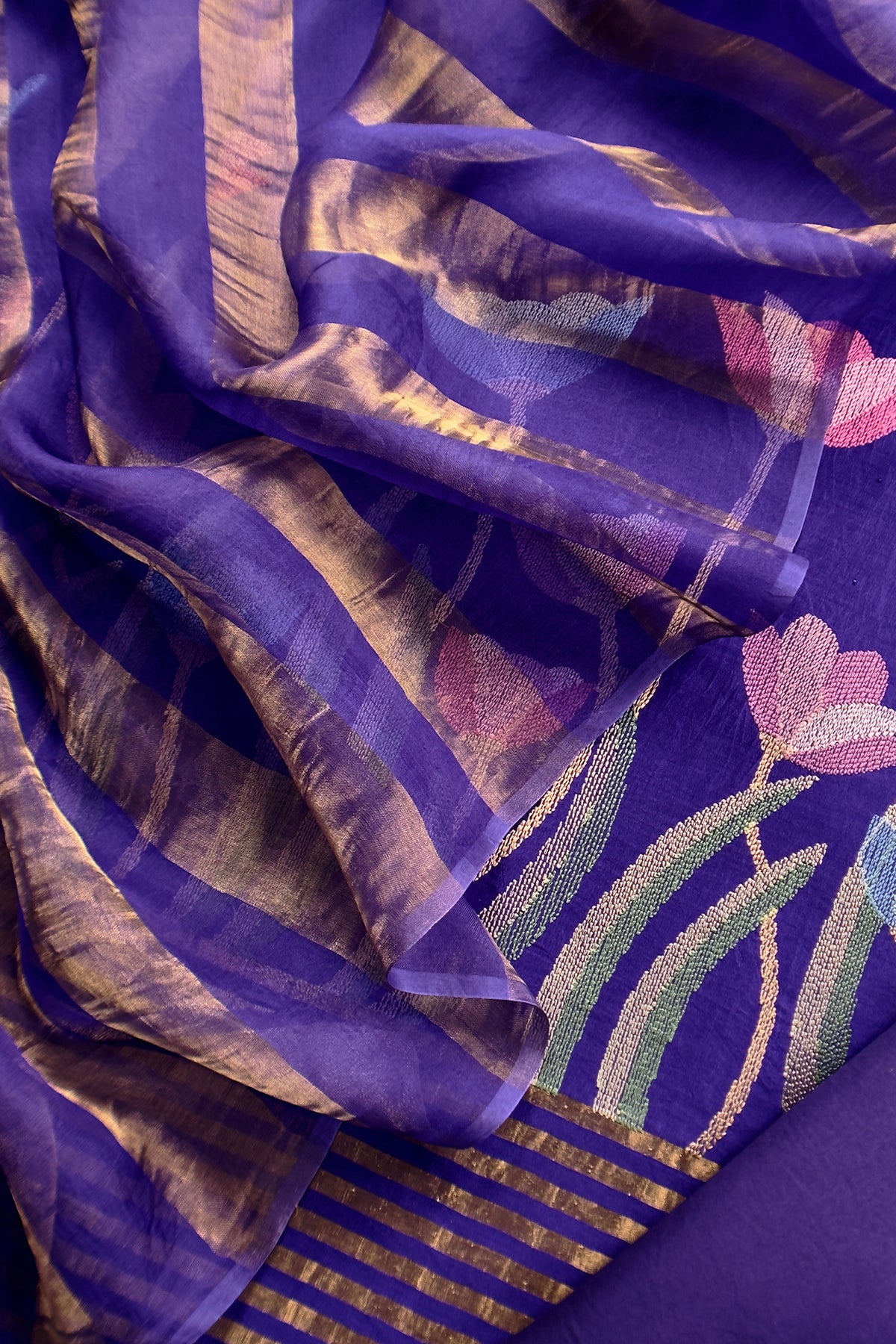 Indian traditional wear unstitched silk fabric

