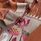 Brown Handloom Self Tissue Silk Suit Fabric With Paithani Weaving