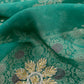 Luxe Bottle Green Handloom Silk Kurta and Kora Silk Dupatta With Handwork