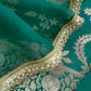 Luxe Bottle Green Handloom Silk Kurta and Kora Silk Dupatta With Handwork