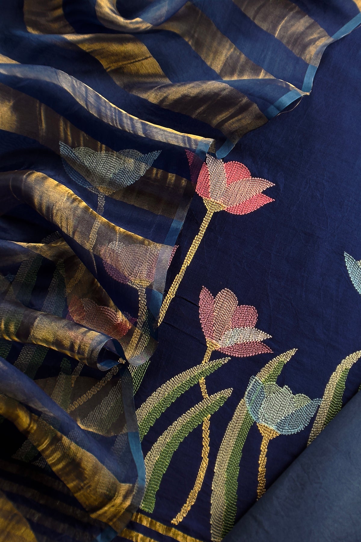 Indian traditional wear unstitched silk fabric

