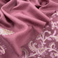 Rouge Pink Pure Merino Wool With Beautiful Zari And Aari Embroidery
