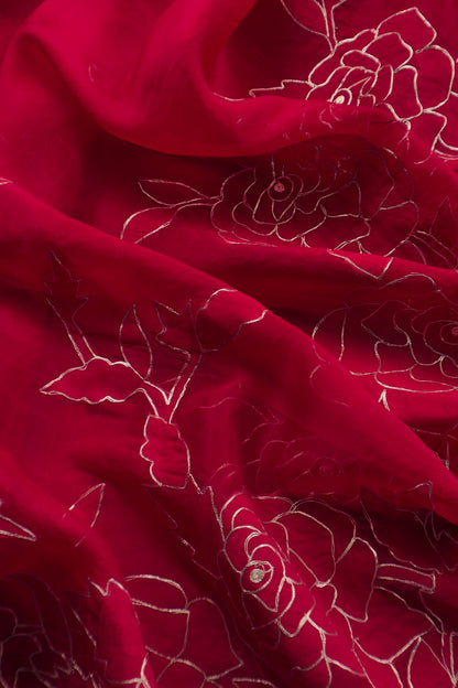 Indian traditional wear organza unstitched suit fabric

