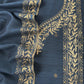 Blue Pure Merino Wool Suit With Kashmiri Aari Embroidery