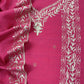 Pink Pure Merino Wool Suit With Kashmiri Aari Embroidery