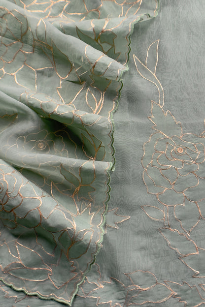 Luxury handloom organza suit with dupatta

