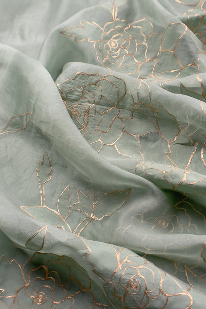 Indian traditional wear organza unstitched suit fabric

