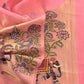 linen chanderi suit with jamdani weaving

