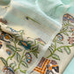 Sky Blue Jamdani Woven Unstitched Suit With Paithani Work