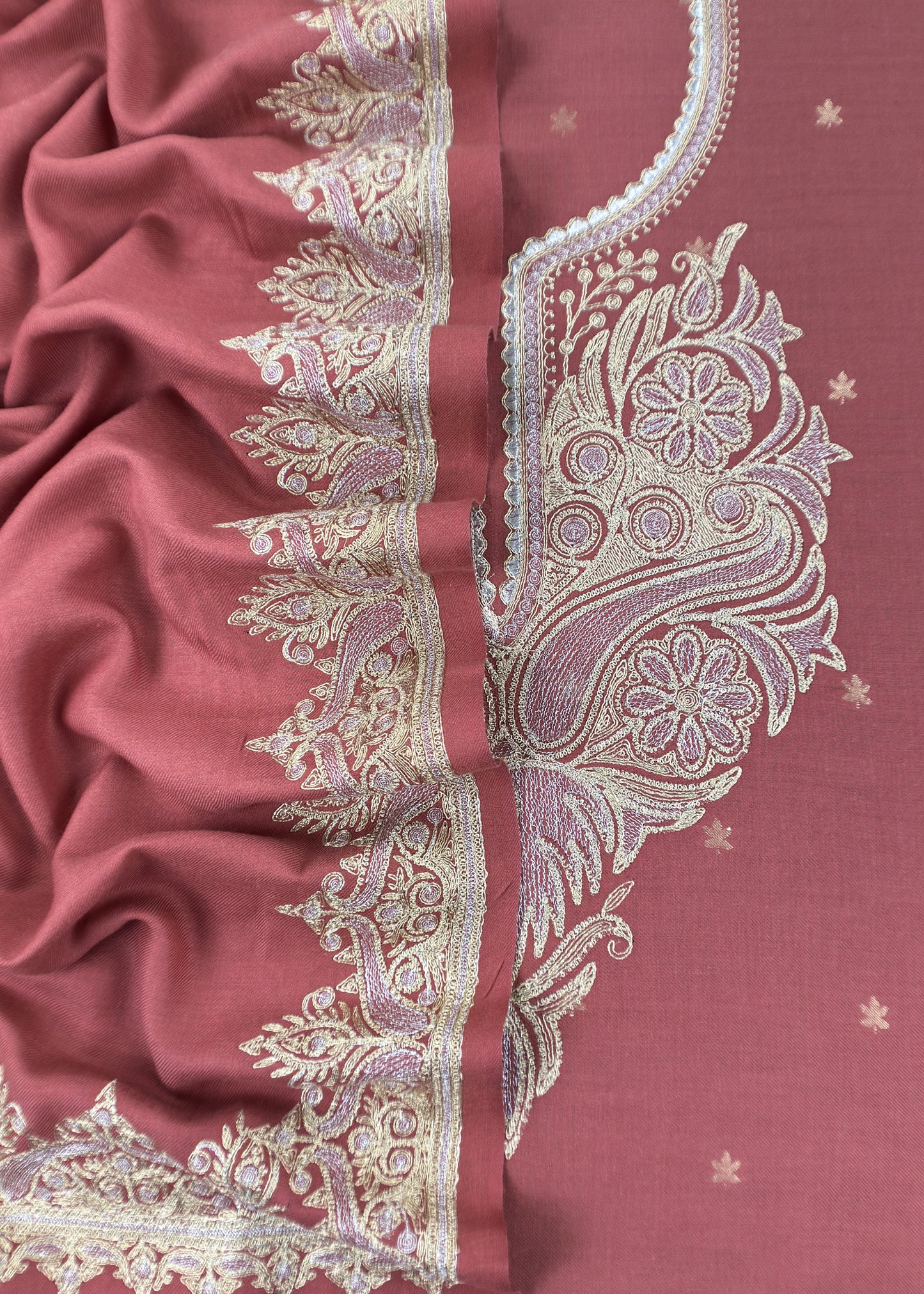 woolen aari embroidery suit with dupatta

