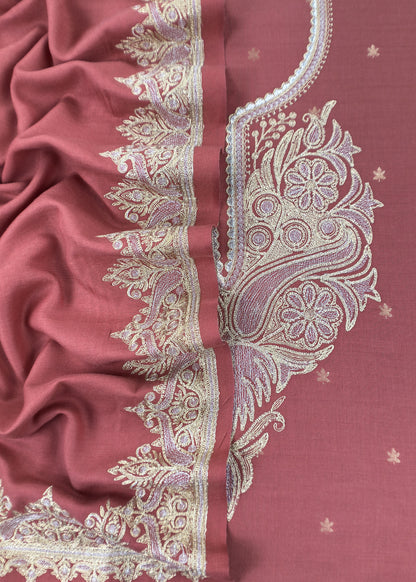 woolen aari embroidery suit with dupatta

